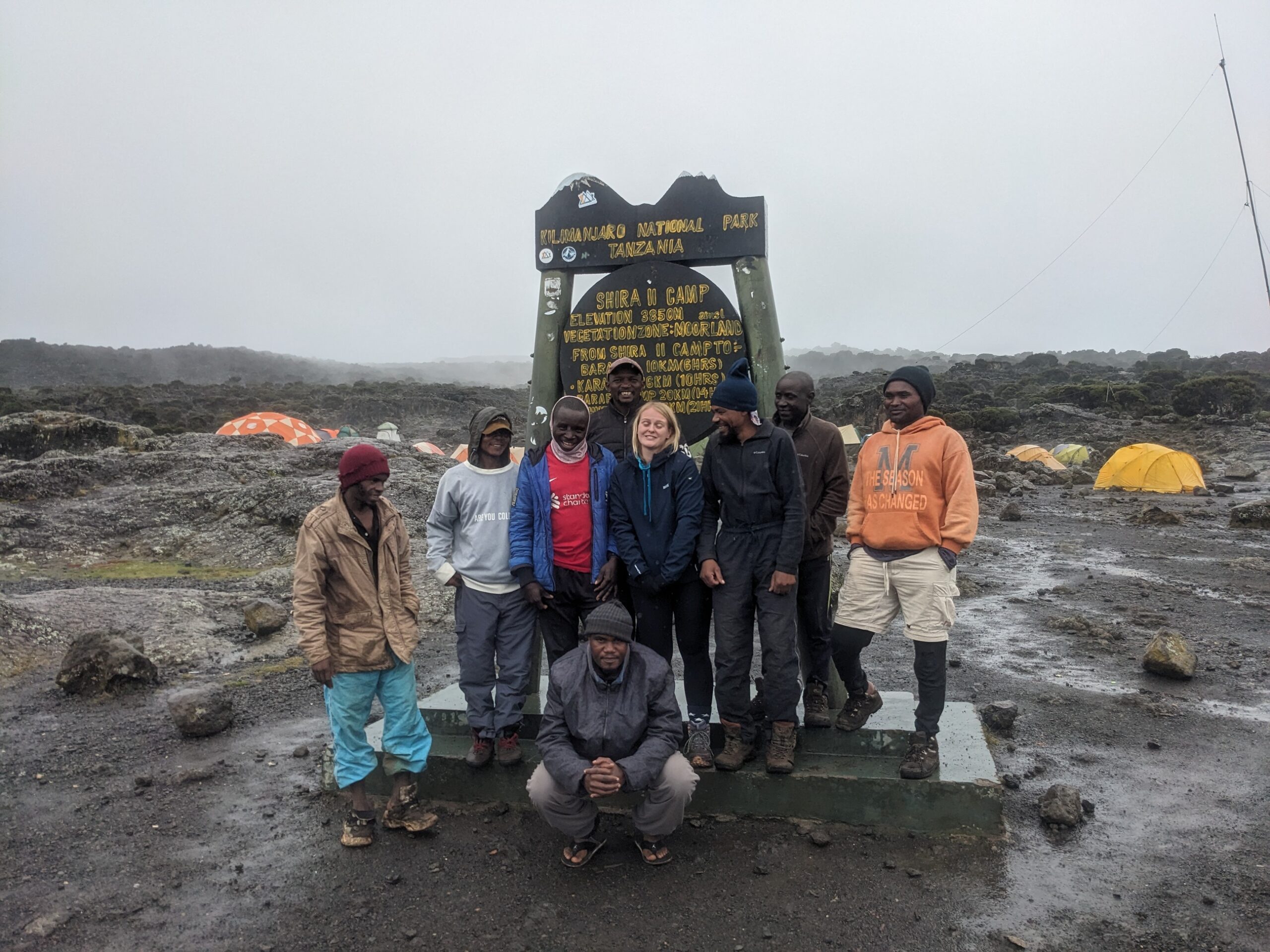 Shira 2 Camp on Mount Kilimanjaro along the Lemosho Route with volcanic landscape
